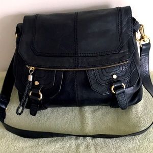 The sak large leather crossbody bag in black.